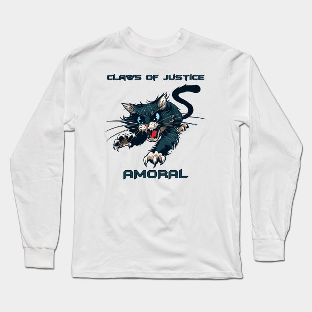 Claw of Justice | Cat Heroes Long Sleeve T-Shirt by amoral666